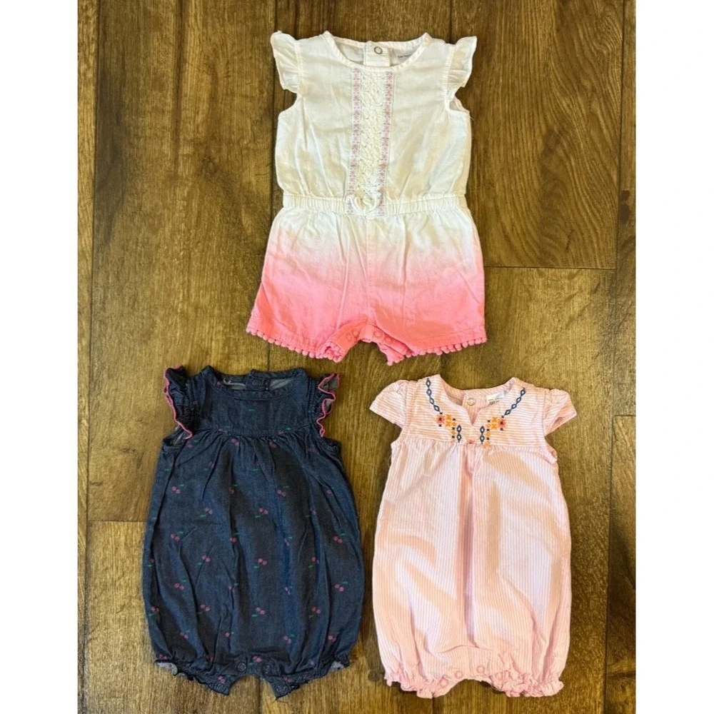Carters Baby‎ Girl Clothes Lot 3 Months Rompers Outfits Summer Shorts 1 Pieces